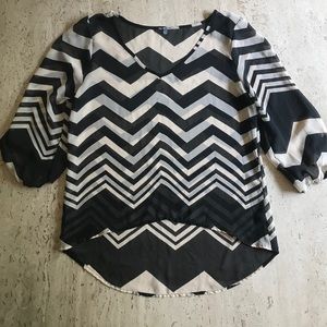 Charlotte Russe Black/Tan chevron long sleeve